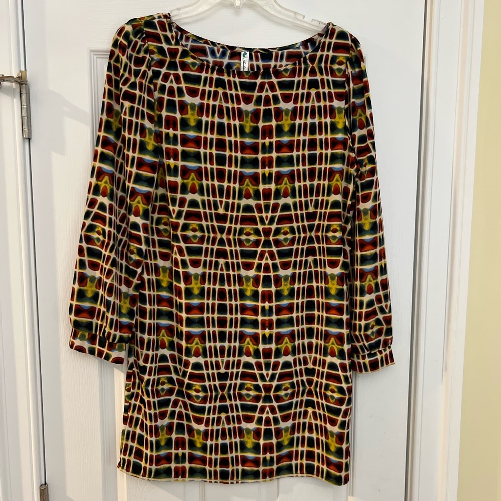 Ladies Size Medium "Auditions" Multicolor Long Sleeve Dress or Shirt GUC ❤️
